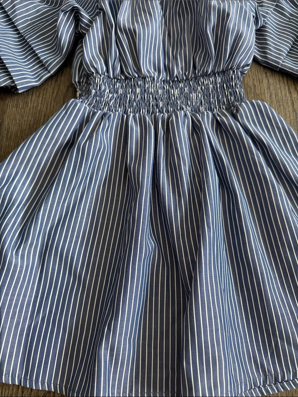 Habitual Kids Blue and White Striped Smocked Dress - size 5/6